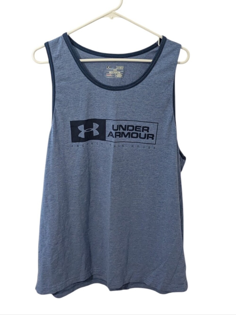 Under Armour Blue Heathered Logo Tank Top